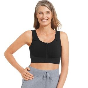 Amoena Pamela Seamless Post Surgical Compression Bra Front Zip Black 36/38